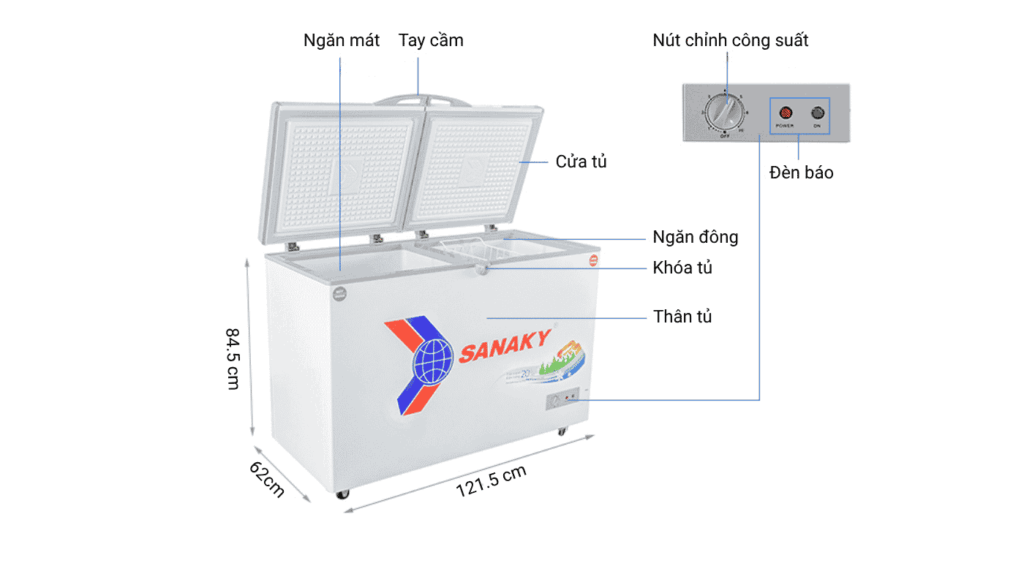 Đặc điểm cơ bản của tủ đông Sanaky VH-3699W1